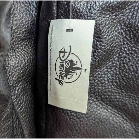 Disney Parks Marvel Men’s Black Leather Jacket Small 1939 Edition Biker Moto - Picture 7 of 8